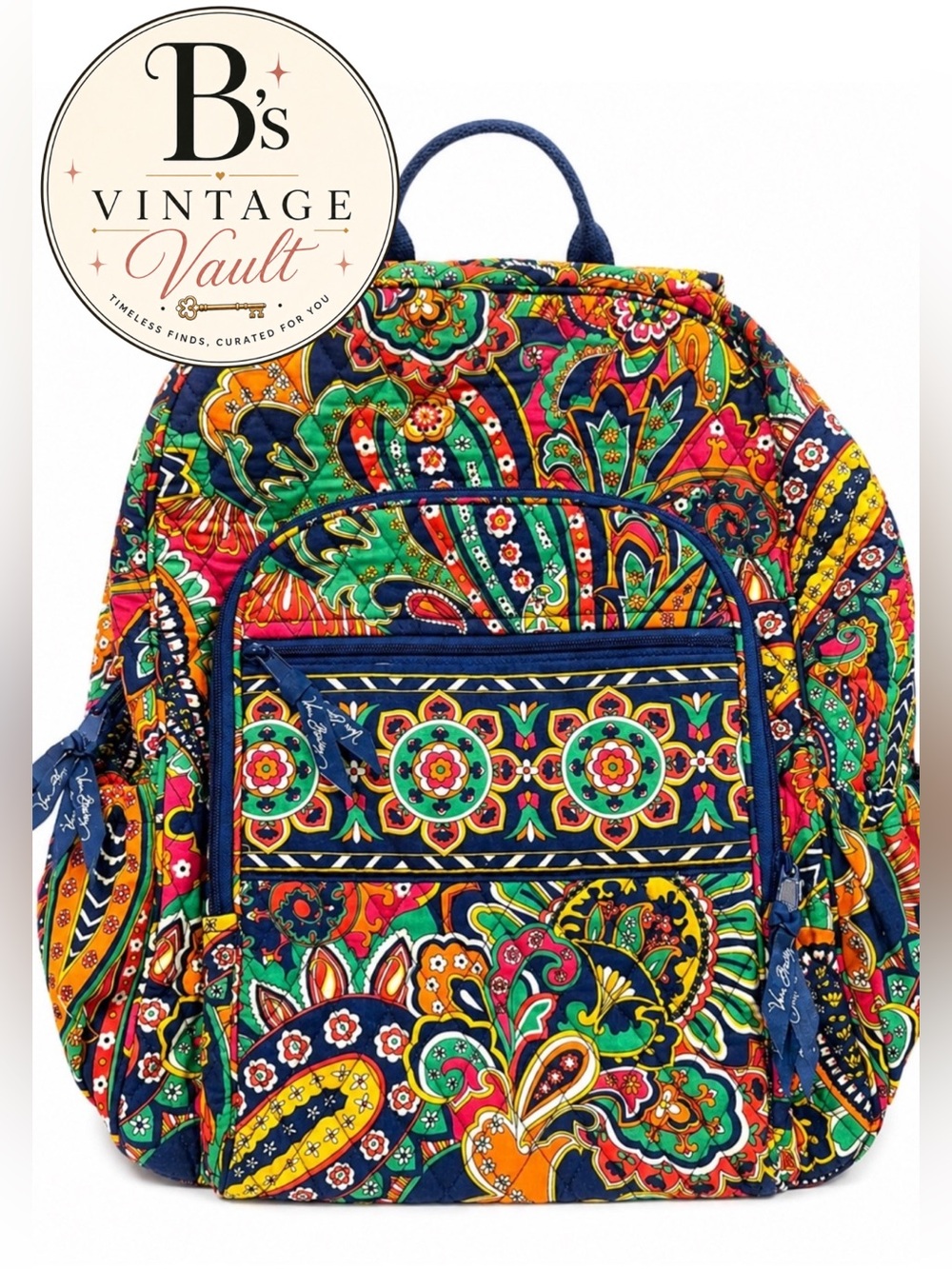 Vera Bradley Quilted Campus Backpack in Venetian Paisley